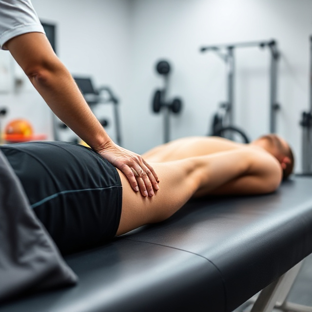 Sports massage on athlete
