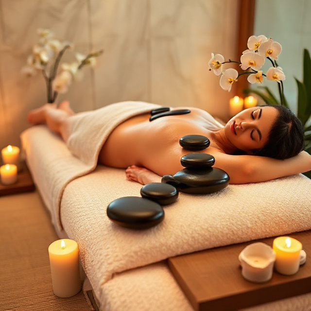 Combo massage with hot stones and oils